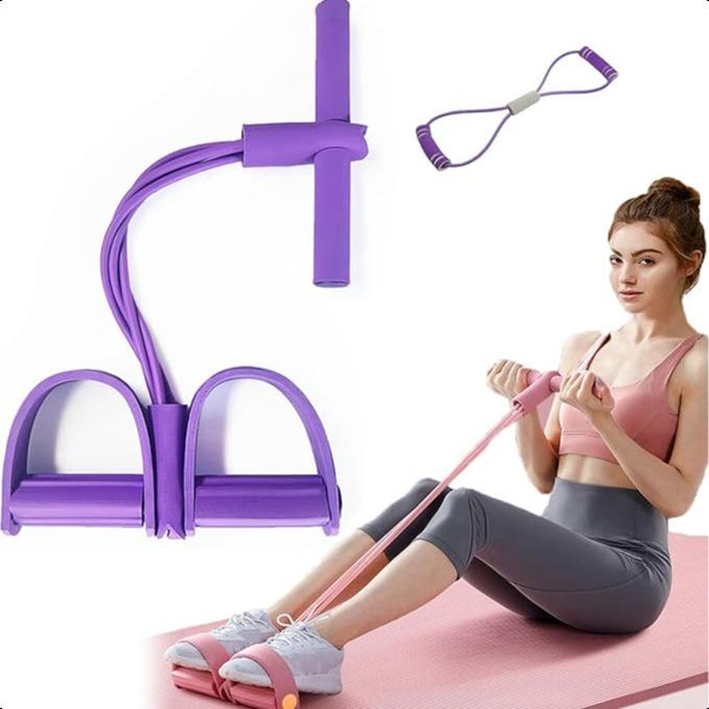 21 Fitness Resistance Bands-6 Tube Pedal Ankle Puller, Pedal Ankle Puller Resistance Bands, Pedal Resistance Band with Handle, Suitable for Men and Women Fitness Training Aid