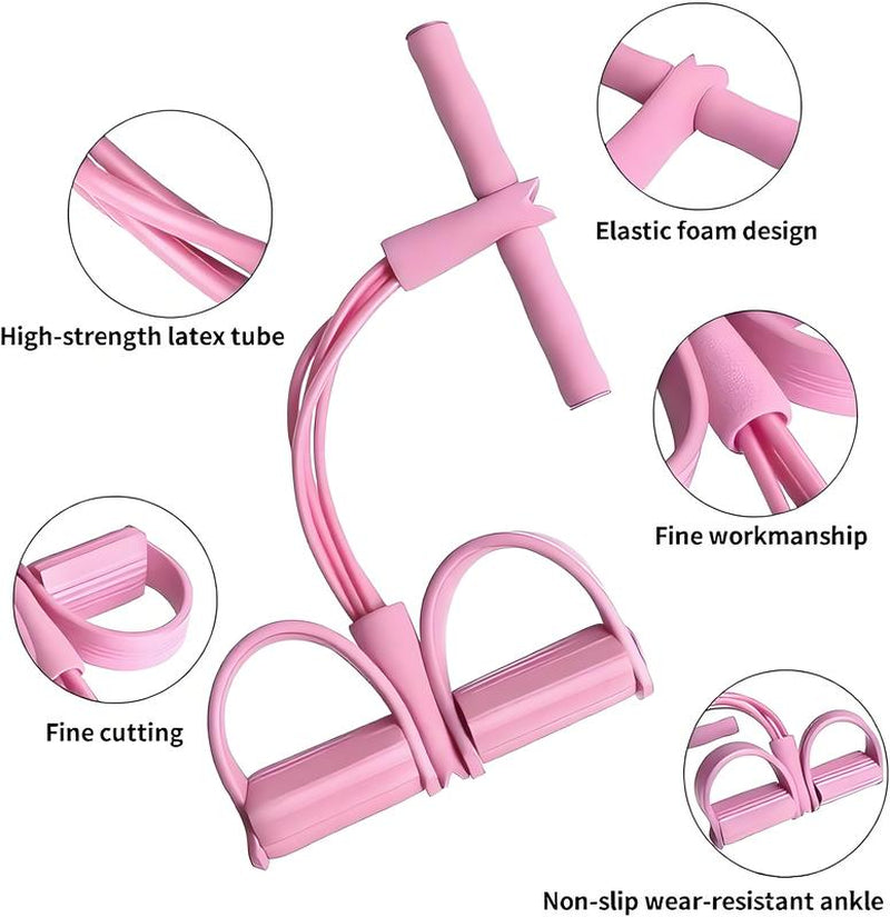 Multifunction Tension Rope, 6-Tube Elastic Yoga Pedal Puller Resistance Band, Elastic Pull Rope Fitness, Full-Body Workout at Home Gym, Exercise Sit-Up, Yoga, Abdominal Training
