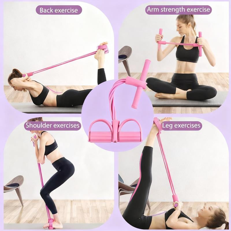 Multifunction Tension Rope, 6-Tube Elastic Yoga Pedal Puller Resistance Band, Elastic Pull Rope Fitness, Full-Body Workout at Home Gym, Exercise Sit-Up, Yoga, Abdominal Training