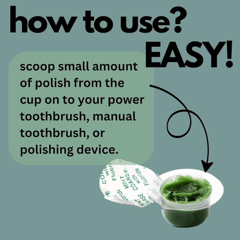 Pumice Based Tooth Polish - Fresh Breath, Plaque Removal & Stain Fighting, Available in Cherry, Bubblegum & Mint Flavors - Oral Toothbrush Whitening