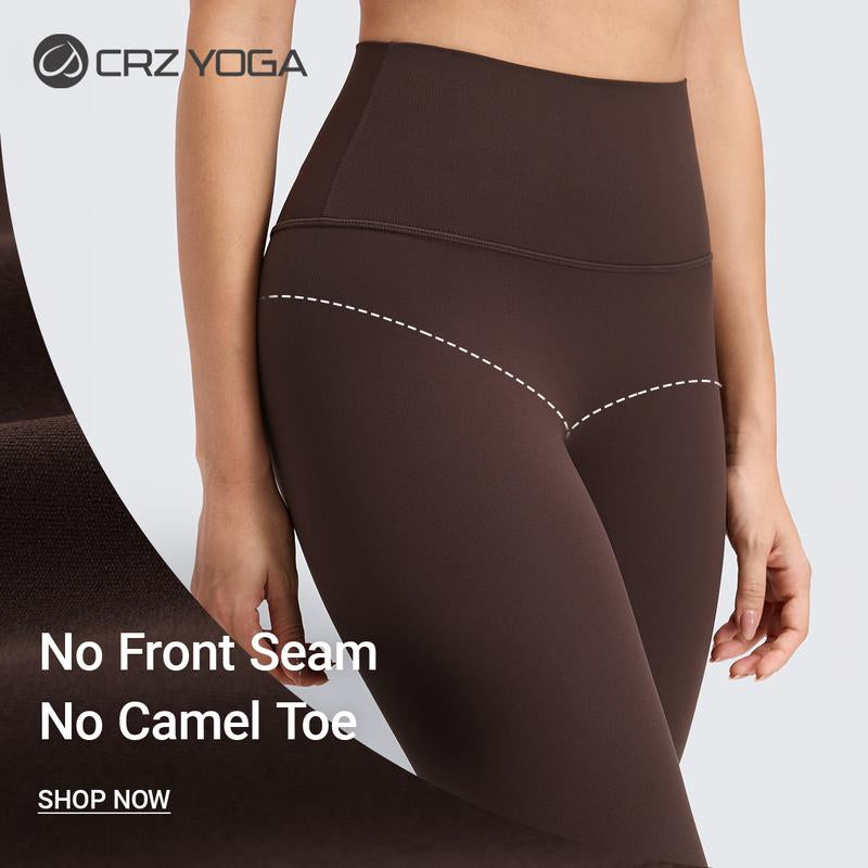 CRZ YOGA Butterluxe No Front Seam Yoga Leggings 25" - High Waisted Womens Lounge Pants Pilates Workout Athletic Buttery Soft