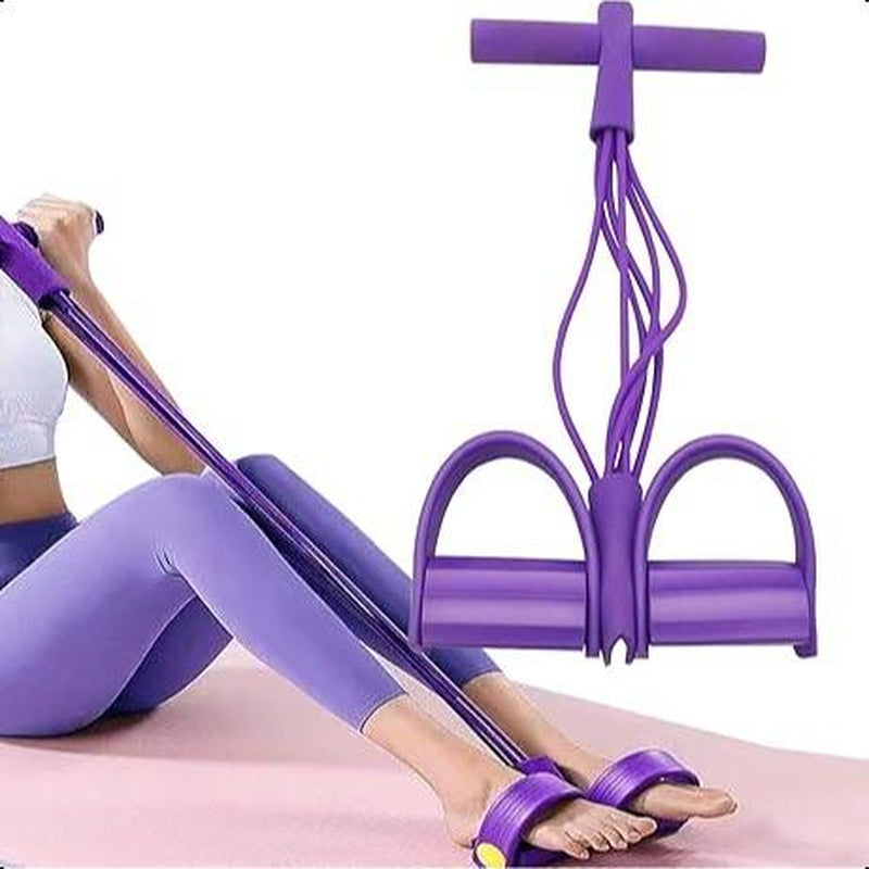 21 Fitness Resistance Bands-6 Tube Pedal Ankle Puller, Pedal Ankle Puller Resistance Bands, Pedal Resistance Band with Handle, Suitable for Men and Women Fitness Training Aid
