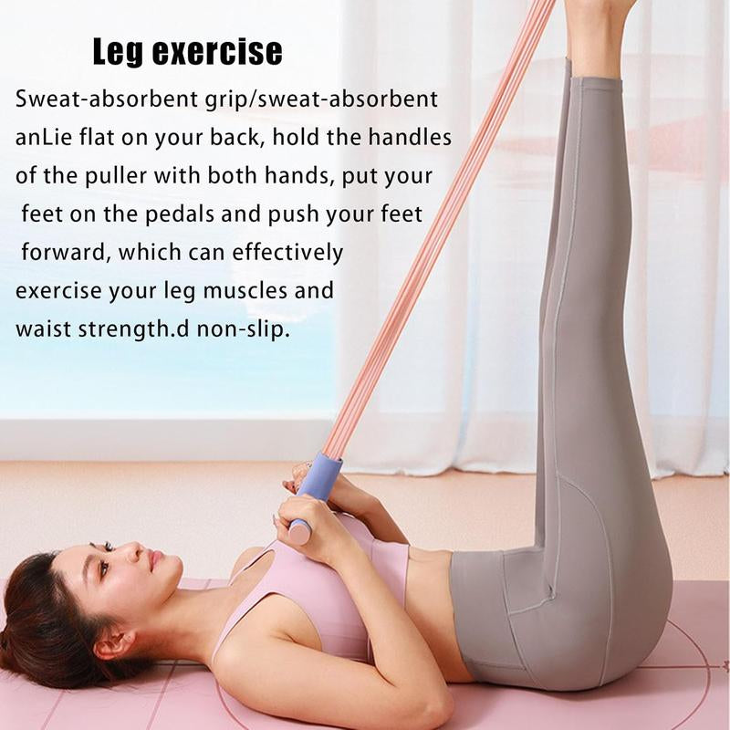 21 Fitness Resistance Bands-6 Tube Pedal Ankle Puller, Pedal Ankle Puller Resistance Bands, Pedal Resistance Band with Handle, Suitable for Men and Women Fitness Training Aid