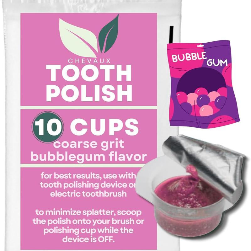 Pumice Based Tooth Polish - Fresh Breath, Plaque Removal & Stain Fighting, Available in Cherry, Bubblegum & Mint Flavors - Oral Toothbrush Whitening